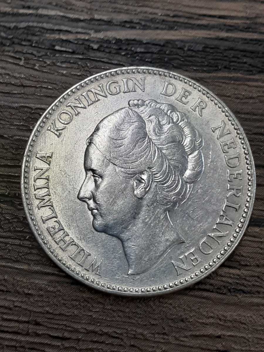 特別価格セール MS61 NGC鑑定 1931 銀貨 1ギルダー ウィルヘルミナ女王 オランダ 旧貨幣/金貨/