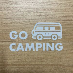 129. 【新色グレー】 GO CAMPING カッティングステッカー バス キャンプ CAMP アウトドア【新品】