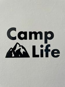 213.【送料無料】Camp Life 山 カッティングステッカー キャンプ アウトドア CAMP 【新品】