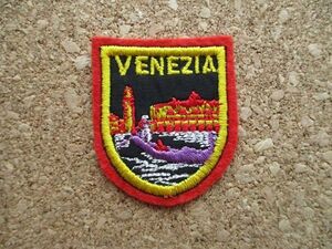 60s イタリア VENEZIA ベネチア刺繍ワッペン/獅子ェネツィアITALIA水の都EUライオン欧州ヴェニスECアップリケ旅行エンブレム土産ベニスE