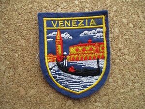 80s イタリア VENEZIA ベネチア刺繍ワッペン/ヴェネツィアITALIA水の都EUヨーロッパ欧州ヴェニスECアップリケ旅行エンブレム土産ベニス