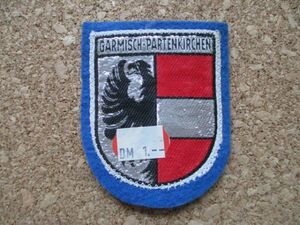 70s ドイツ GARMISCH PARTENKIRCHENガルミッシュ＝パルテンキルヒェン ビンテージ ワッペン/イーグル紋章アップリケ エンブレム バイエルン