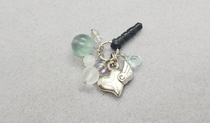  natural stone attaching charm smartphone earrings f Rollei to aquamarine moonstone other silver color hand made c88