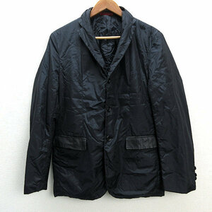 k# Comme Ca *te* mode men /COMME CA DU MODE MEN with cotton nylon tailored jacket / leather switch [2] black /MENS#91[ used ]