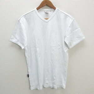 a■アヴィレックス/AVIREX 無地 ストレッチ VネックTシャツ【XL】 白/MENS/129【中古】