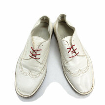 y■伊製【 43 】アラウンドザシューズ/AROUND THE SHOESウィングチップ レザーシューズ■白MENS/67【中古】_画像2