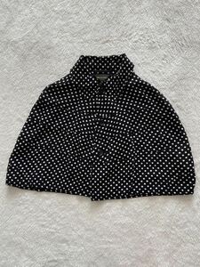 COMME des GARCONS sizeXS dot pattern cape poncho black black white Comme des Garcons jacket blouson shirt 