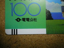 dend・110-002　イラスト矢吹申彦　Ⅱ版　バー下付　裏　緑の電話文字なし　電電公社　未使用　100度数　テレカ_画像2