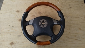 [psi] Nissan original option momo 4 spoke wood combination steering wheel C25 Serena .. use 