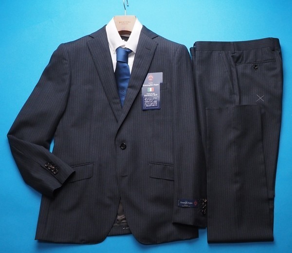 最高級 16.2万円 ゼニア Zegna スーツ AB6 ネイビー ストライプ | www