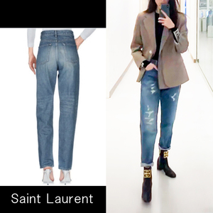 サンローランパリ SAINT LAURENT　デニム ハイウェスト ブルー 26インチ レディース 