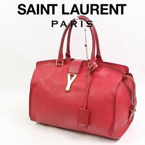 ● SAINT LAURENT PARIS Saint Laurent Paris Y line Kabas sac à main classique en cuir rouge rouge, estomac, Yves Saint Laurent, Sac, sac