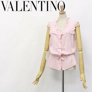 ◆VALENTINO/ヴァレンティノ リボン フリル ブラウジング ブラウス シャツ トップス ピンク 44