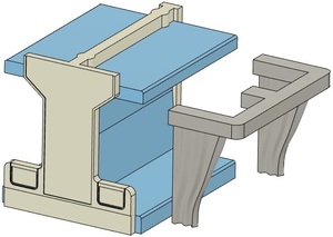 2段寝台用カーテン（開）KATO製24系向け　すずめ模型製3Dプリントパーツ