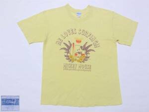 (送料一律185円) USED ディズニー Disney サーフ ミッキー＆ナンバリング プリント半袖Tシャツ Mサイズ
