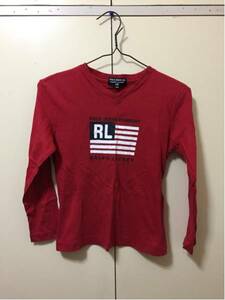 214 man woman 130 genuine article Ralph Lauren. red. long sleeve cut and sewn national flag motif 