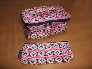 [Новый] Популярный Paul &amp; Joe Vanity Case &amp; Souch 2 Set Light Grey X Red X Multi D-8 ⑪