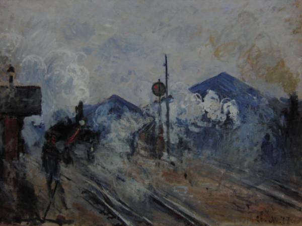 Claude Monet, Gare Saint-Lazare, Extremely rare, New with frame, In good condition, Painting, Oil painting, Nature, Landscape painting