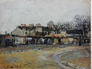 Art hand Auction M. Utrillo, Montmantre scenery, super rare, New with frame, Good condition, painting, oil painting, Nature, Landscape painting