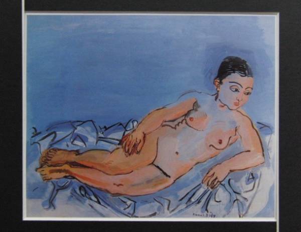 Raoul Dufy, NU COUCHE, Overseas edition, extremely rare, raisonné, New with frame, Painting, Oil painting, Nature, Landscape painting