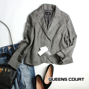 новый товар обычная цена 2.5 десять тысяч Queens Court # маленький размер 5 номер XS #.. зима красивый линия длинный рукав шерсть жакет tailored jacket формальный 