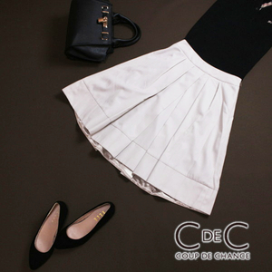  beautiful goods Coup de Chance COUP DE CHANCE stock ) world # small size 34 adult beautiful A line tuck skirt flair skirt gray beige 
