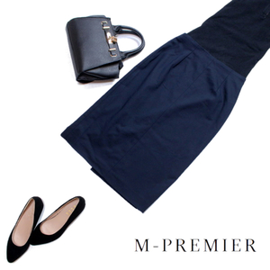  beautiful goods M pull mieM-PREMIER # adult beautiful . thing polyester .. on goods knees under height stretch tight skirt 36 7 number S navy navy blue formal 