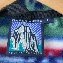 ティンバーリッジ TIMBER RIDGE フリース ジャケット 厚手 防寒 アウトドアジャケット Lサイズ 雪柄 ノルディック 派手柄■AG139_画像4