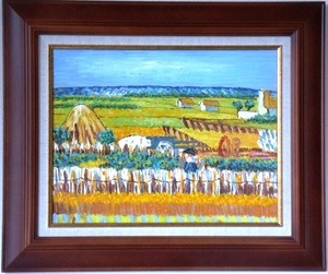 Art hand Auction 반고호 복제화 유화 풍경화 La Clau's Harvest F6 WB254후수화., 그림, 오일 페인팅, 자연, 풍경화