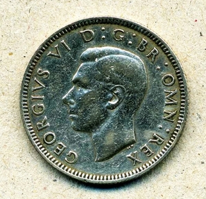 ★1945年 イギリス Shilling シリング 銀貨 世界大戦戦時下 直径: 23.5mm★EK-33