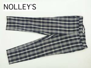 1.5万 美品　NOLLEY'S（ノーリーズ） ★紺　チェック柄　パンツ　34　S相当