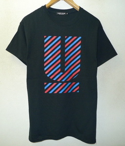 ◆UNDERCOVER アンダーカバー 定番 Uロゴ ストライプ デザイン クルーネック Tシャツ 黒 サイズM　美品