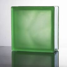 ガラスブロック 国際基準サイズ 世界で有名なブランド品 厚み80mmグリーン緑ミスティ雲 gb4680_画像1