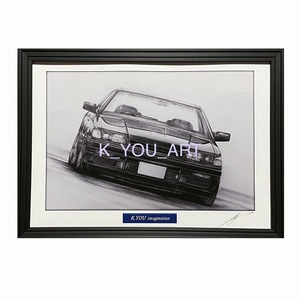 Art hand Auction 日产 NISSAN Skyline R31 GTS-R [铅笔画]名车老车插画 A4 尺寸带框签名, 艺术品, 绘画, 铅笔画, 炭笔画