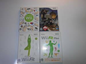 4枚　Wiiフィット プラス モンスターハンター3 トライ(通常版) Wiiソフト はじめてのWii Wiiフィット