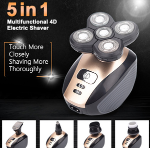 x044a men's rechargeable head face electric shaver floating head nose ear wool trimmer face brush multifunction 