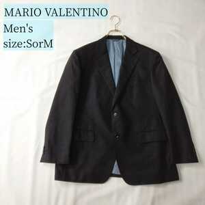 MARIO VALENTINO マリオバレンティノ テーラードジャケット ブレザー シングル 2つボタン ダークグレー Sサイズ Mサイズ 古着男子 メンズ