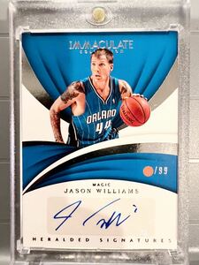  ultra rare player top class version /99 sheets limitation Auto 17-18 Panini Immaculate Jason Williams Jayson * Williams NBA autograph autograph card basketball 