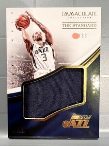 最高級版/99 Jumbo Jersey 16 Panini Immaculate George Hill ジョージ・ヒル NBA 実使用 ユニフォーム バスケ Jazz Bucks バックス