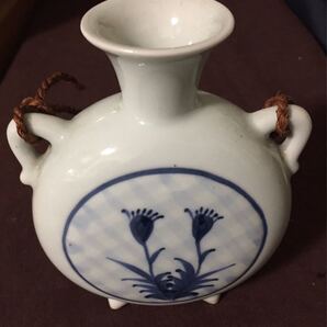 花瓶 壁掛け 染付 手描き 値下げ致しました