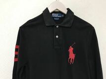 本物ポロバイラルフローレンPOLO by RALPHLAURENコットンビッグポニー長袖ロングポロシャツメンズ黒ブラックサーフミリタリーアメカジS_画像2