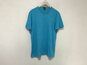  genuine article Hugo Boss HUGOBOSS cotton Logo short sleeves T-shirt business men's blue blue XL