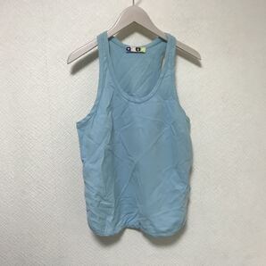 本物エムエスジーエムMSGMストレッチタンクトップセットアップパンツビジネススーツ青ライトブルー40メンズイタリア製 L
