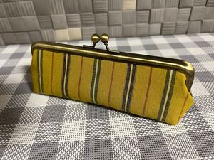 ハンドメイド 遠州綿紬 がま口ペンケース がま口メガネケース がま口ポーチ