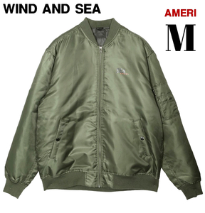 M【WIND AND SEA AMERI x WDS MA-1 JACKET / OLIVE (AMR-01) ウインダンシー MA-1ジャケット アメリヴィンテージ MA-1ブルゾン オリーブ】