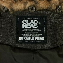 ★グラッドニュース GLAD NEWS★山羊革/ゴートレザー/ライダースジャケット/ブルゾン【R/M程度/暗茶】◆M20-06_画像7