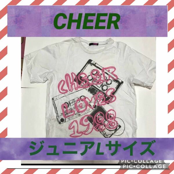 CHEER チアー Tシャツ 半袖 女の子 キッズ 子供 ダンス レディース 白 ホワイト ジュニア ティーンズ ピンク シャツ