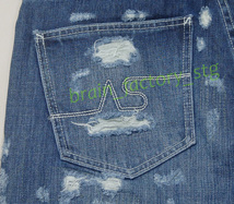 AND SUNS（アンドサンズ）／＆SUNS ヘビークラッシュジーンズ・ダメージ リペア加工デニムパンツ-FOSSIL JEAN/sizeL- ／管KFZQ_画像7