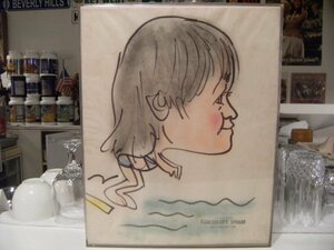 非売品★昭和レトロ SAN FRANCISCO FISHERMAN'S WHARF BY PEPPER★アメリカ サンフランシスコ 1979年 美女 スケッチ 似顔絵 人物像 人物画