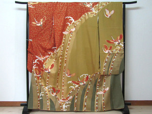  kimono heaven country * reuse corner * Kyouyuuzen long-sleeved kimono *163cm*N5734